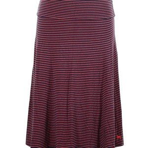 The Black Dog Women's Red Navy Striped Casual Midi Skirt Size XS